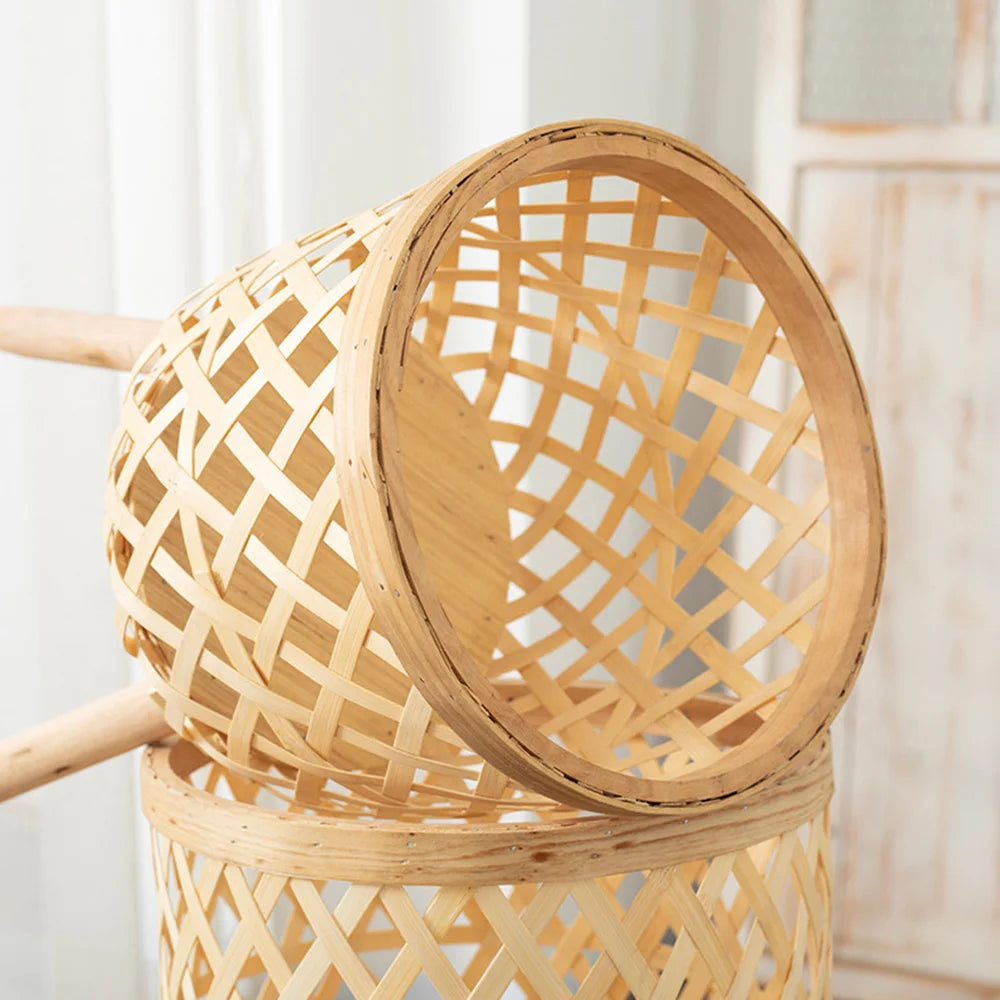 Bamboo Woven Flower Pot with Stand  Plant