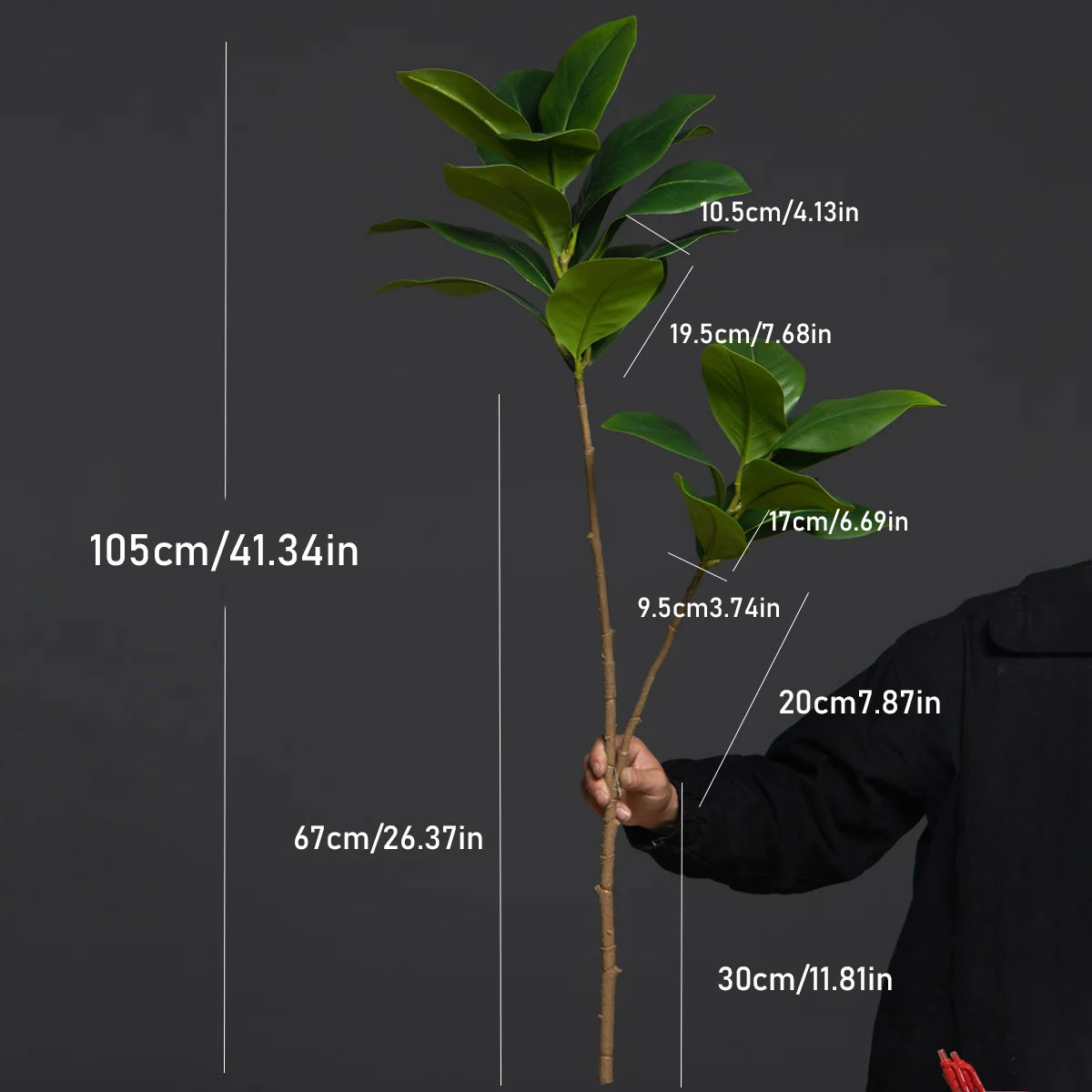 105cm 2 Forks Large Artificial Plants Magnolia Tree Branch