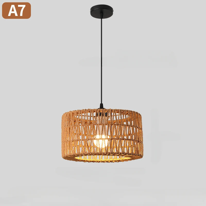 1pc Pendant Rattan Lampshade