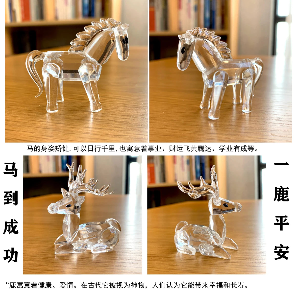 30 Styles Clear Crystal Cute Animal Figurines