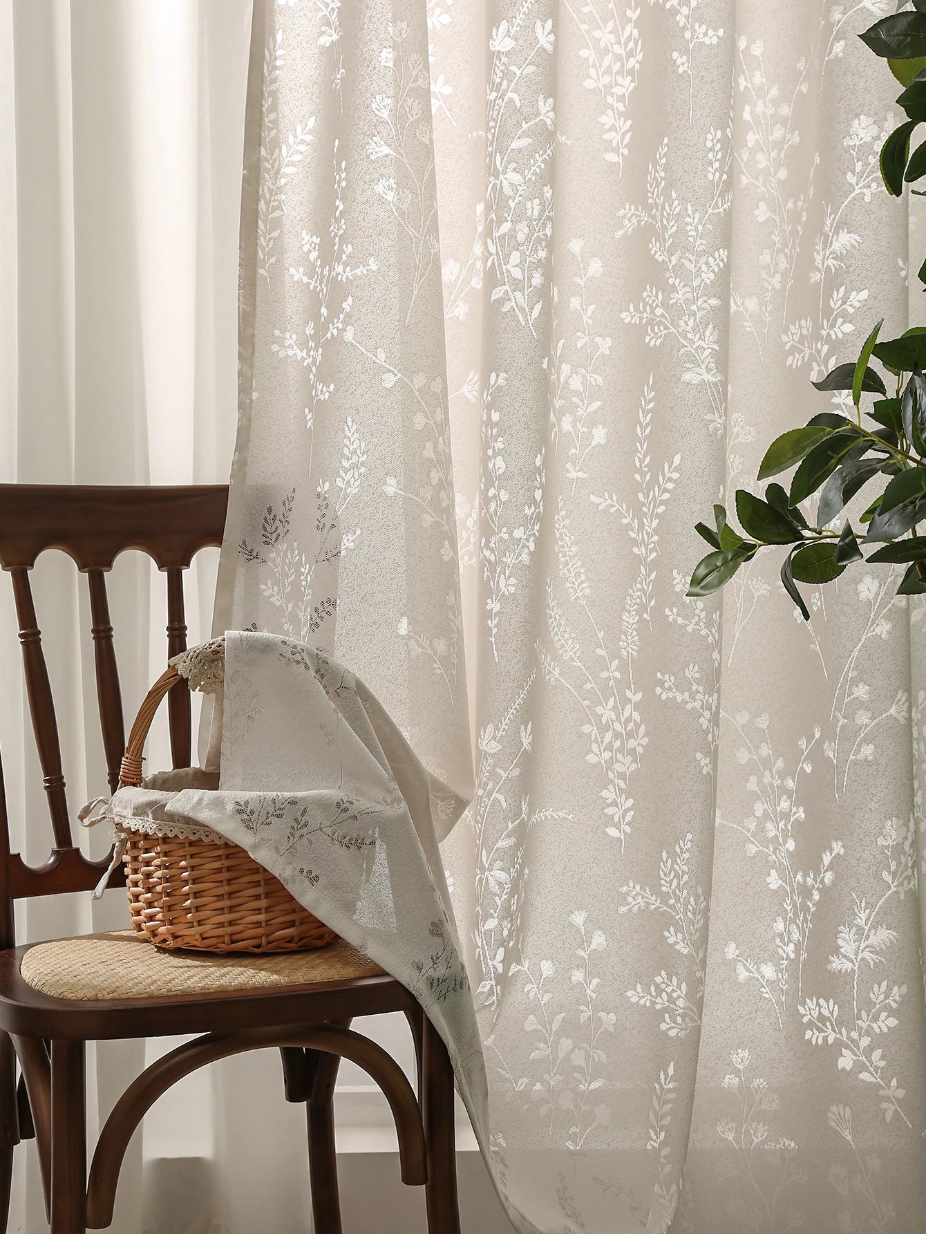 White French Lavender Sheer Curtains 84 Inch Long