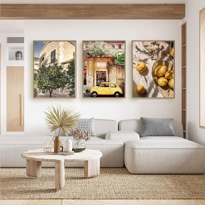 Autumn Italian Town Garden Landscape Wall Art