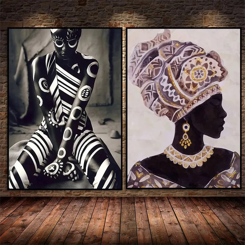 Vintage Tribal Beauty African Woman Portrait