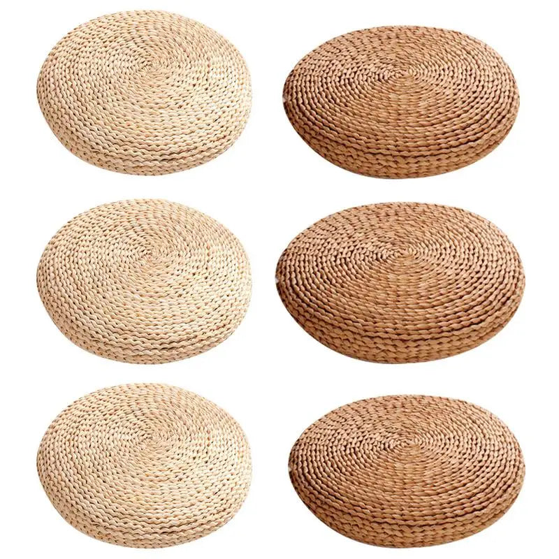 Cushion Meditation Cushion Round Straw Pouf Hand Woven Mat Chair Floor Cushion For Meditation Yoga Pad Seat Floor Pillow