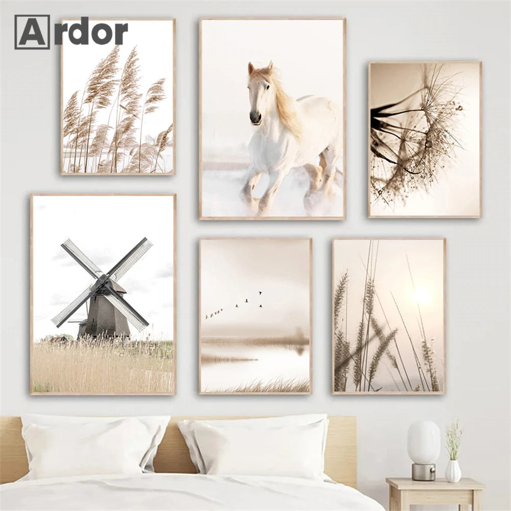 Beige Reed Wall Art