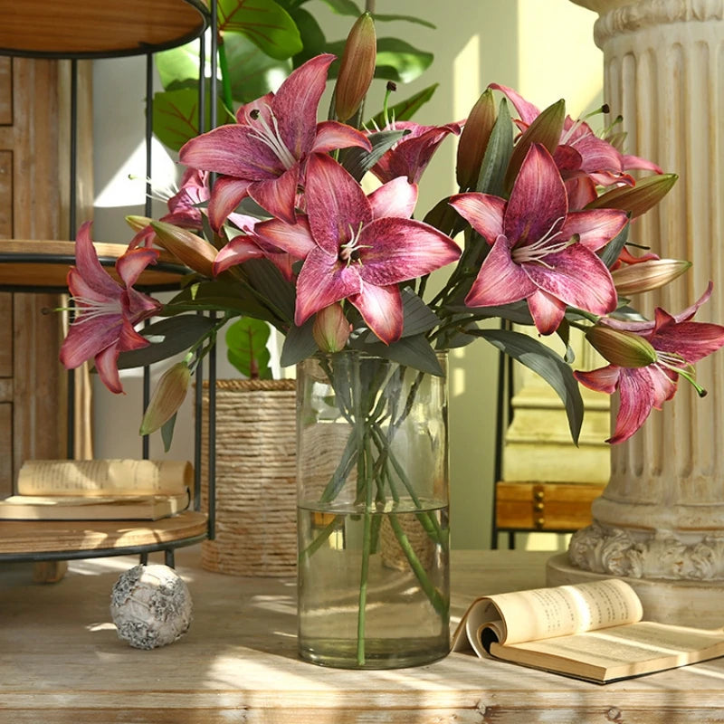 Silk Artificial Flowers 2 Heads Lily