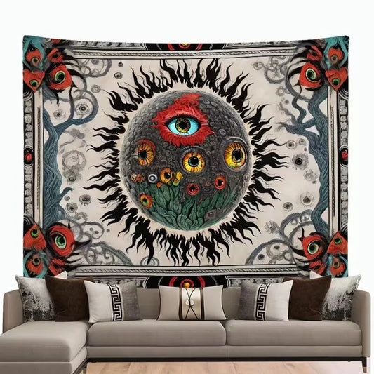 A Large Fantasy Mandala Flower Tapestry