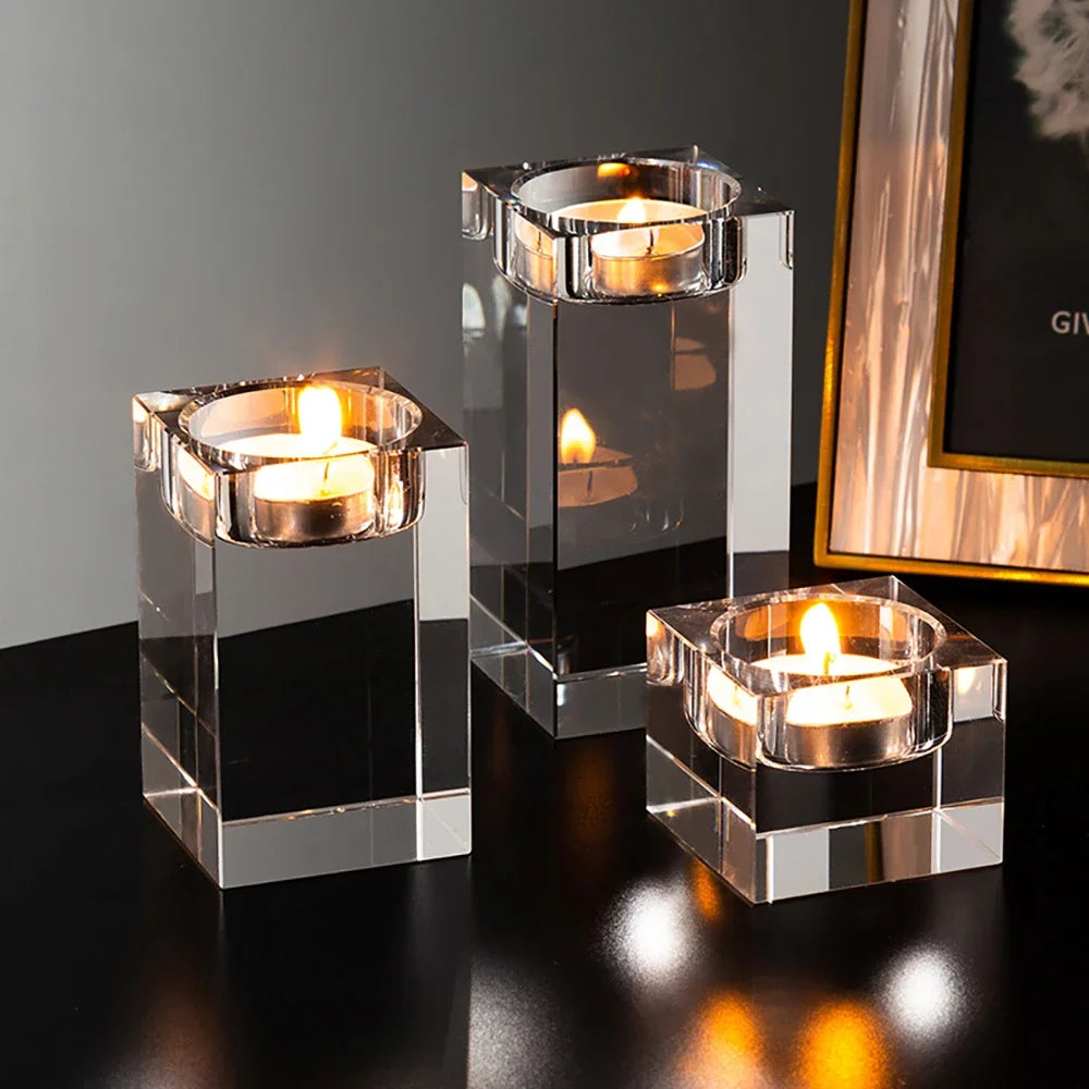 Modern Crystal Romantic Candle Holders