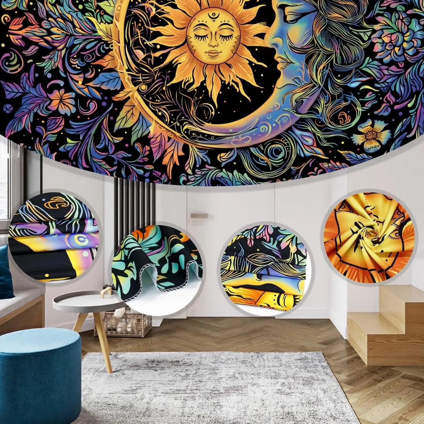 1pc 75x100cm Sun and Moon Tapestry