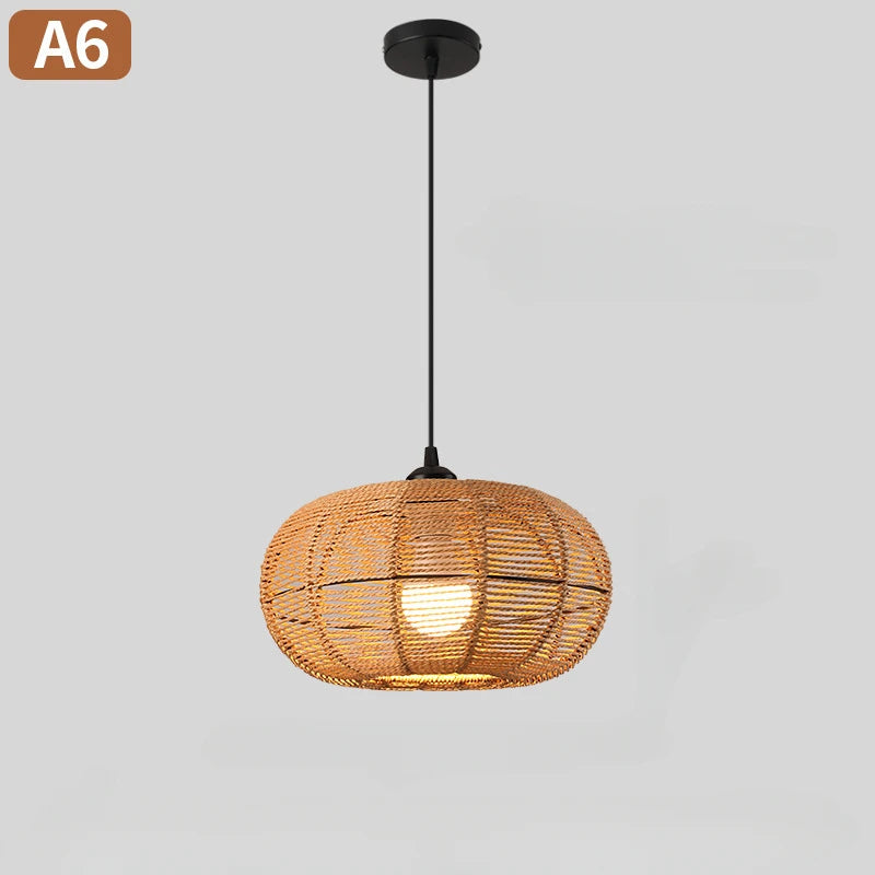 1pc Pendant Rattan Lampshade