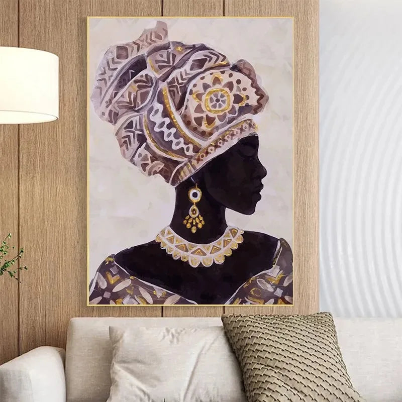 Vintage Tribal Beauty African Woman Portrait