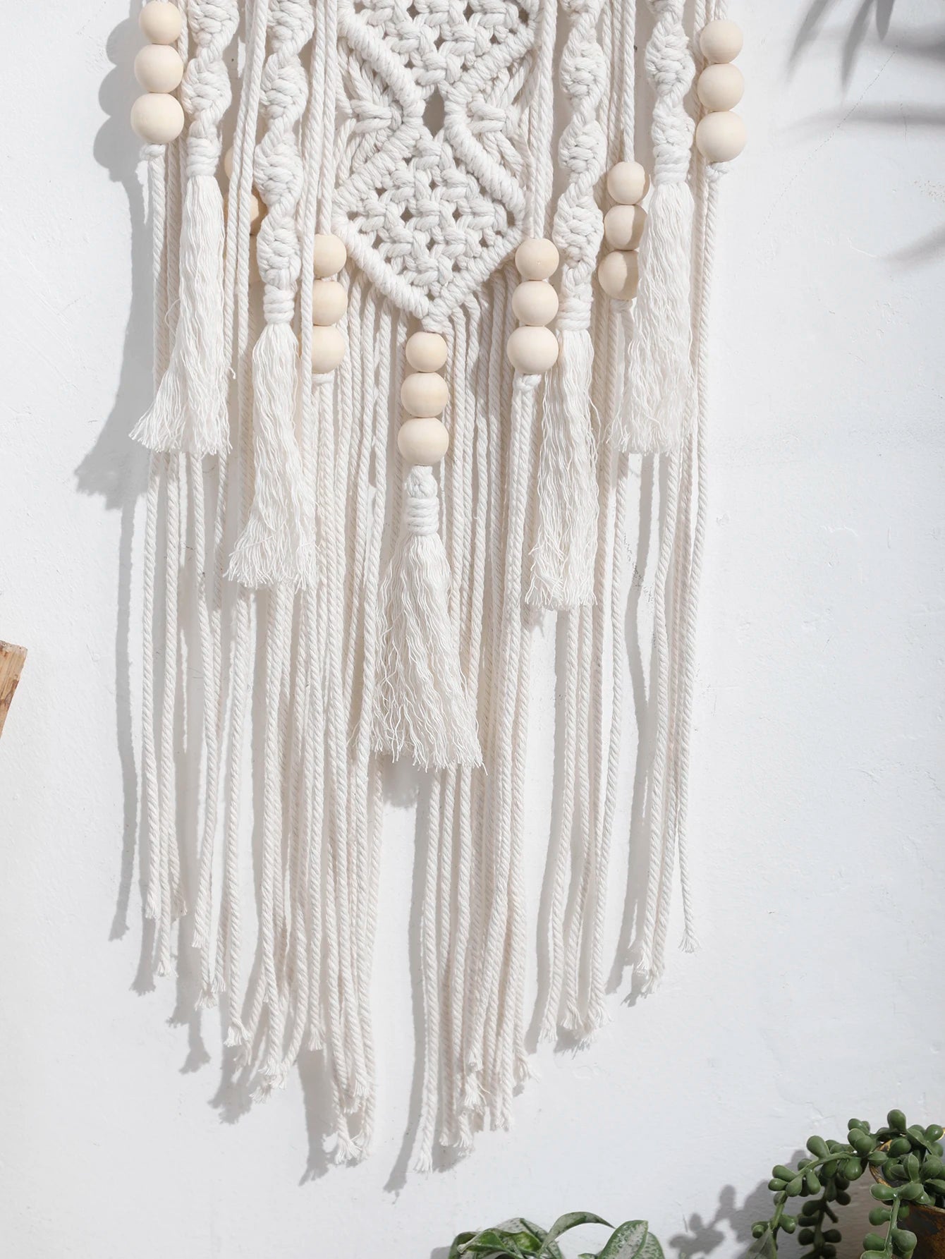 Lotus Macrame Wall Hanging Boho Macrame Dream Catcher Large Craft Ornament for Dorm Home Bedroom Apartment Room Decoration Gift