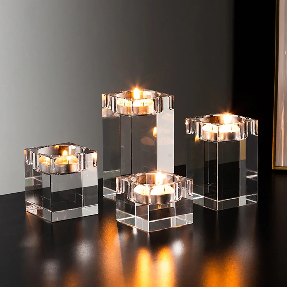 Modern Crystal Romantic Candle Holders