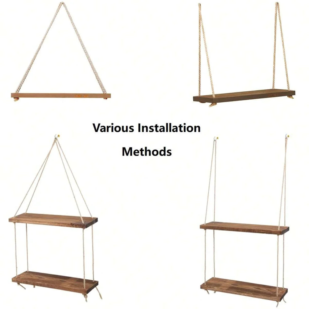 1PC Wooden Hanging Wall Shelve