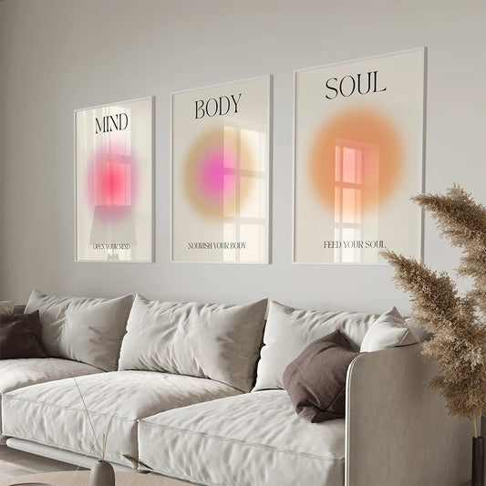 Mind Body Soul Print Positive Aura Energy Poster