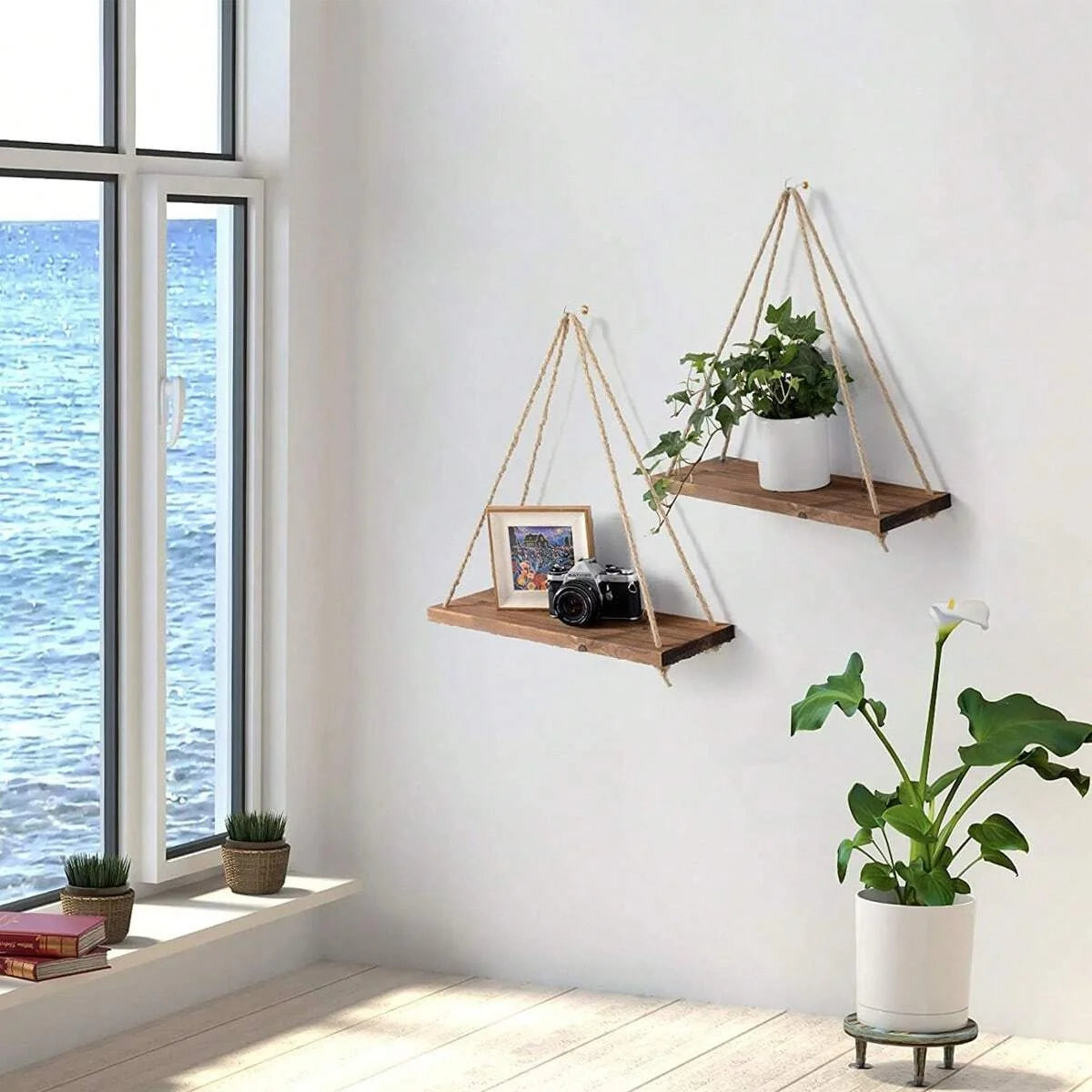 1PC Wooden Hanging Wall Shelve