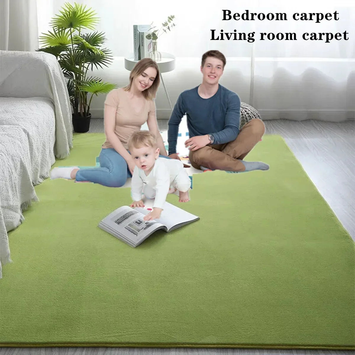 Solid Fluffy Rugs for Bedroom