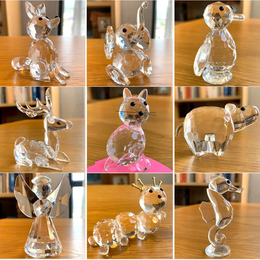 30 Styles Clear Crystal Cute Animal Figurines