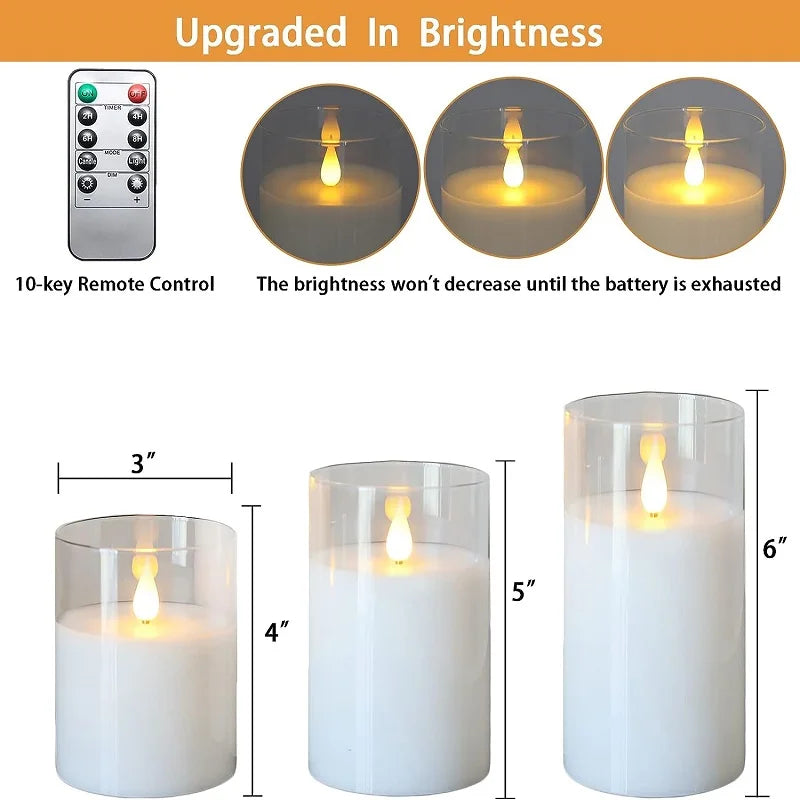 3Pcs LED Candles Battery Operated