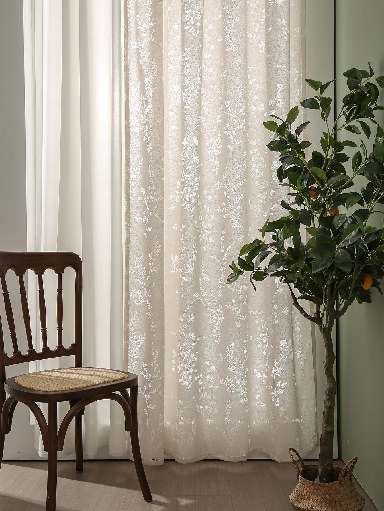 White French Lavender Sheer Curtains 84 Inch Long