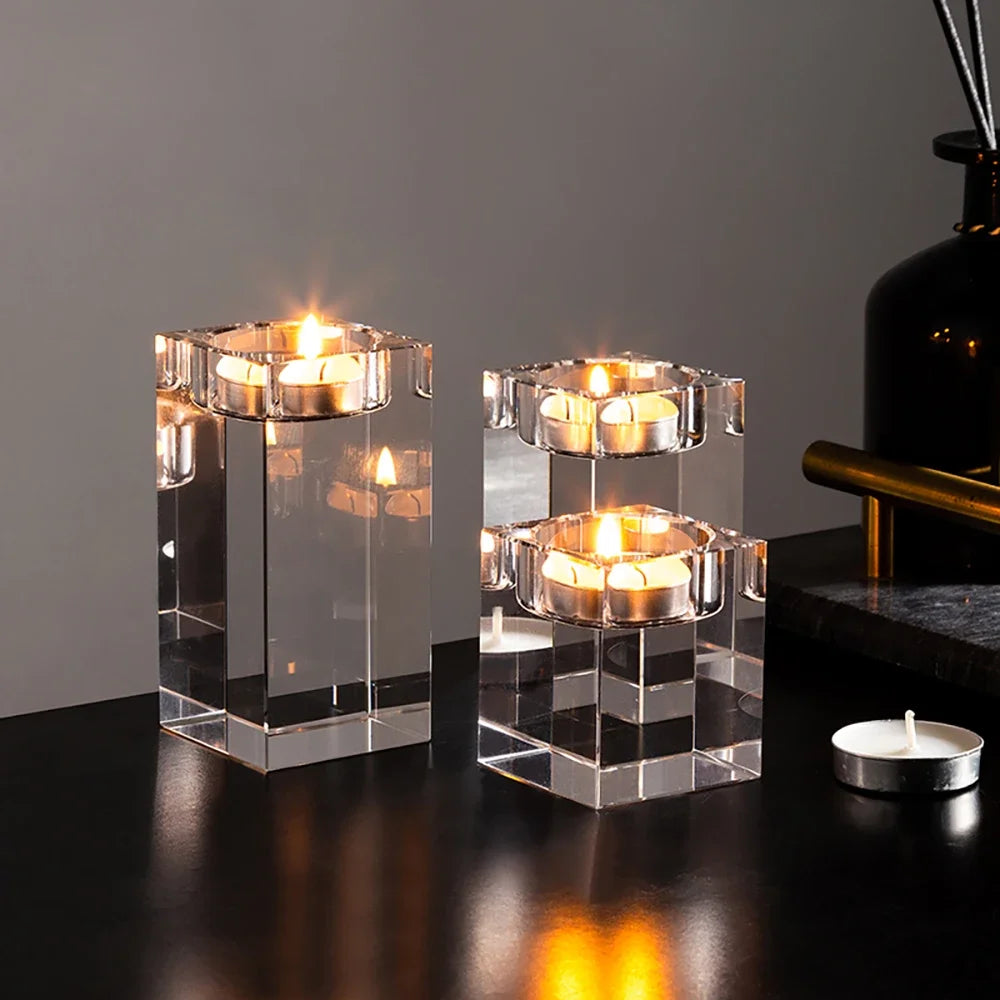 Modern Crystal Romantic Candle Holders