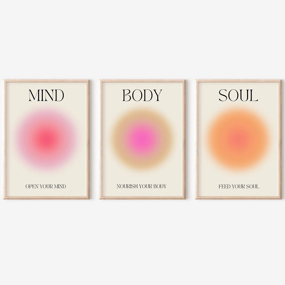 Mind Body Soul Print Positive Aura Energy Poster