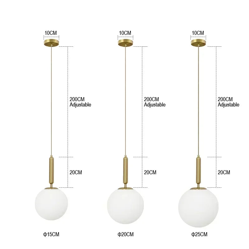 Modern Chandelier Glass Ball LED Pendant Lights