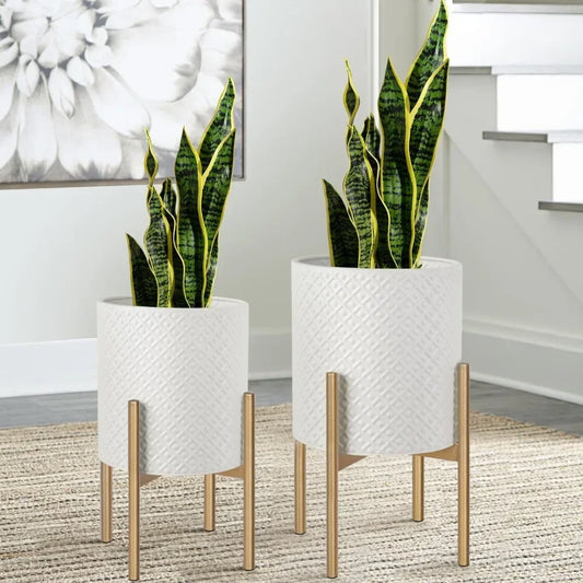 Set of 2, Modern Decorative Plant Pots