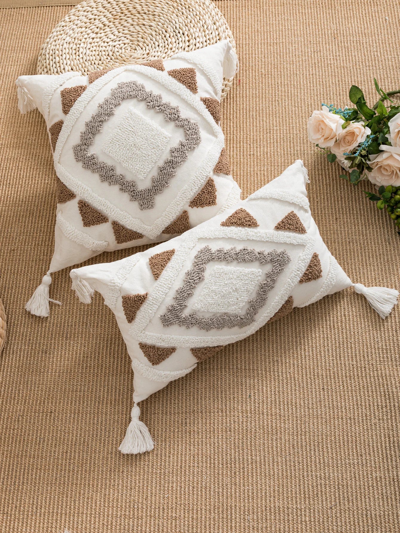 Multi-color geometric combination pillow cover