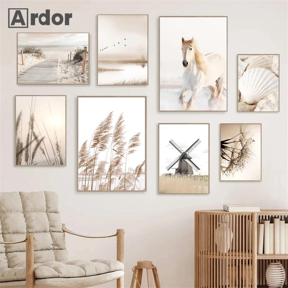 Beige Reed Wall Art