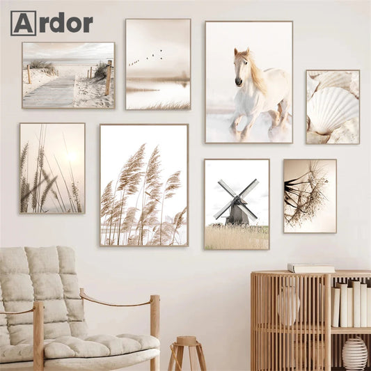 Beige Reed Wall Art