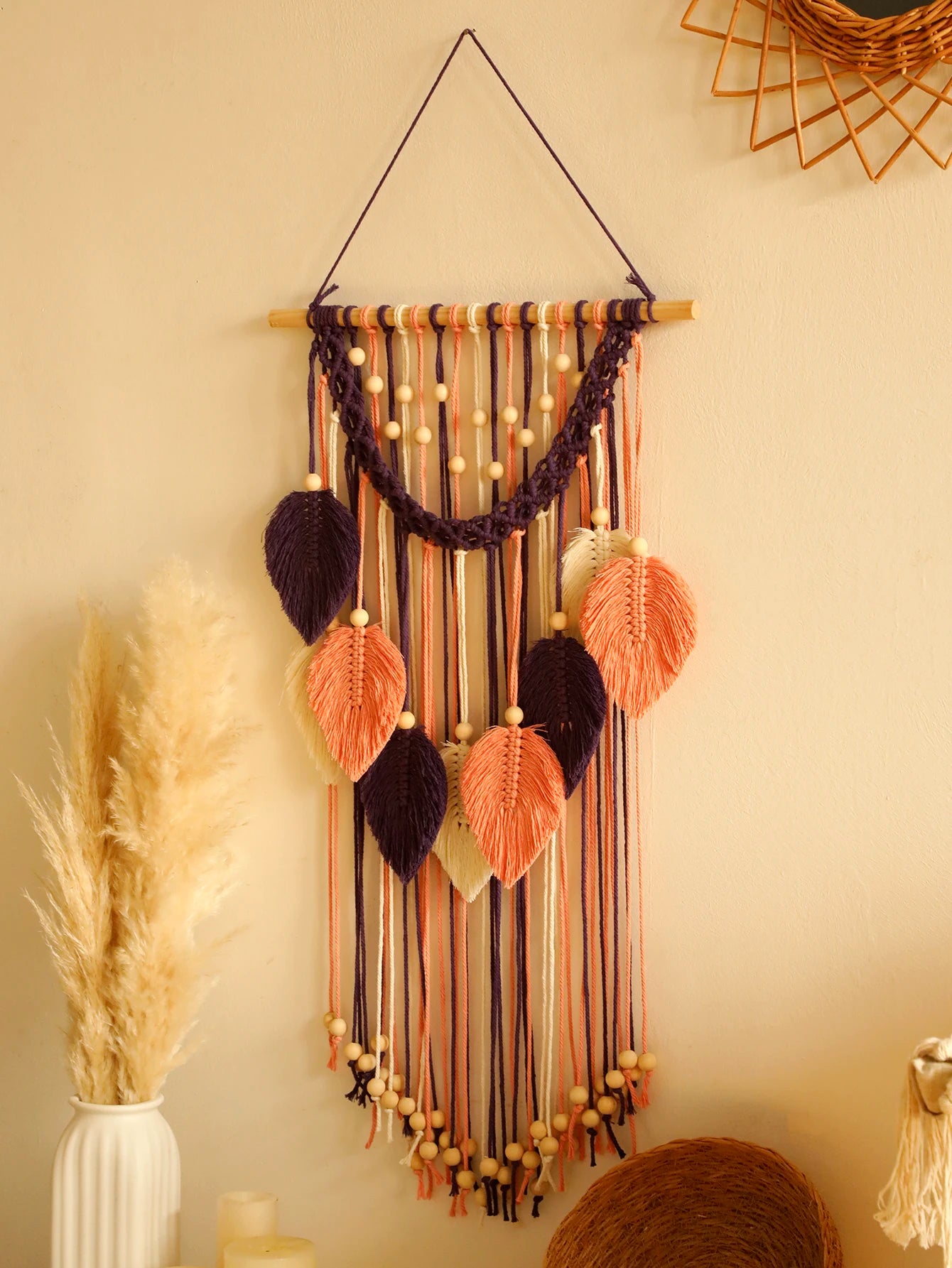 Leaf Tapestry Handmade Macrame Tapestries