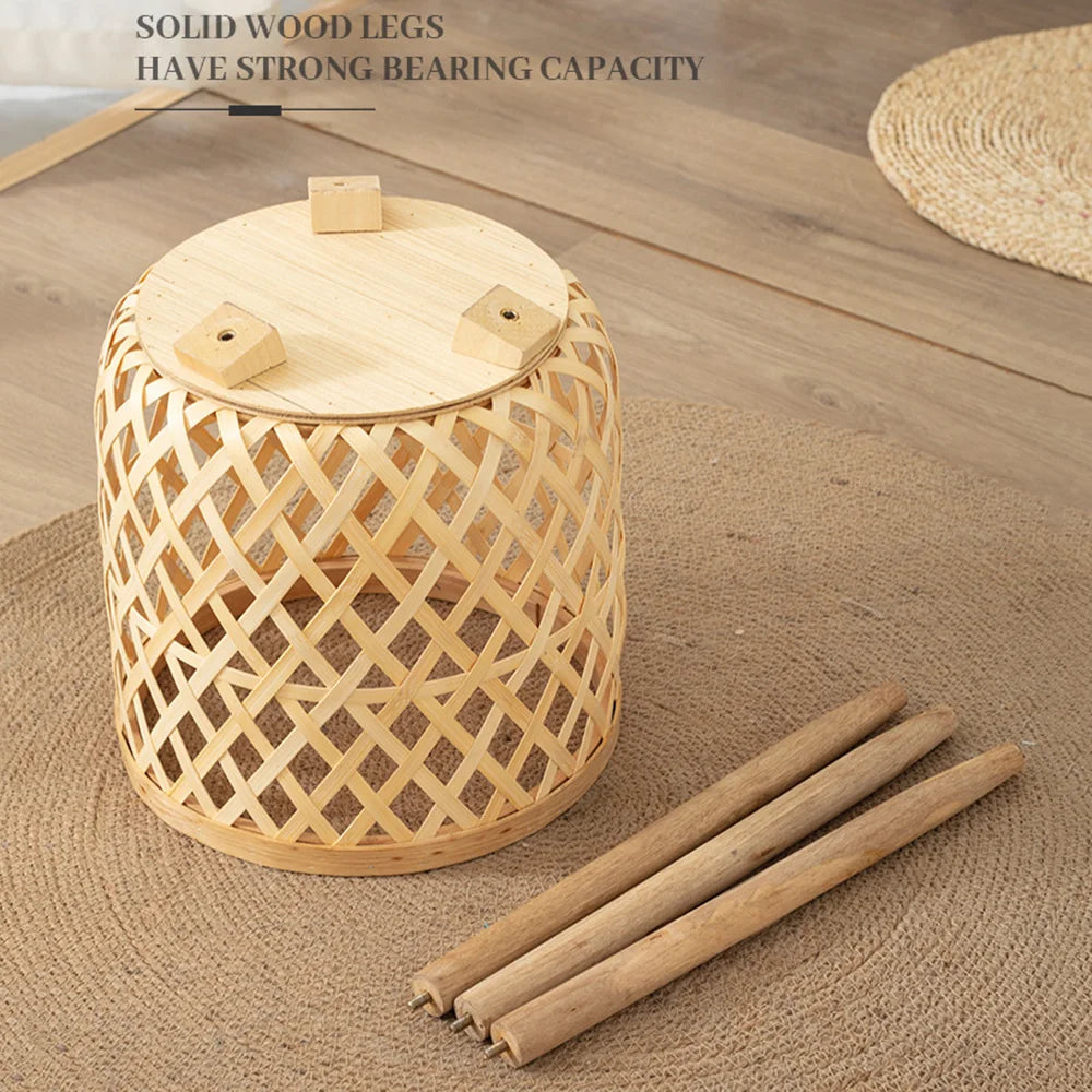 Bamboo Woven Flower Pot with Stand  Plant