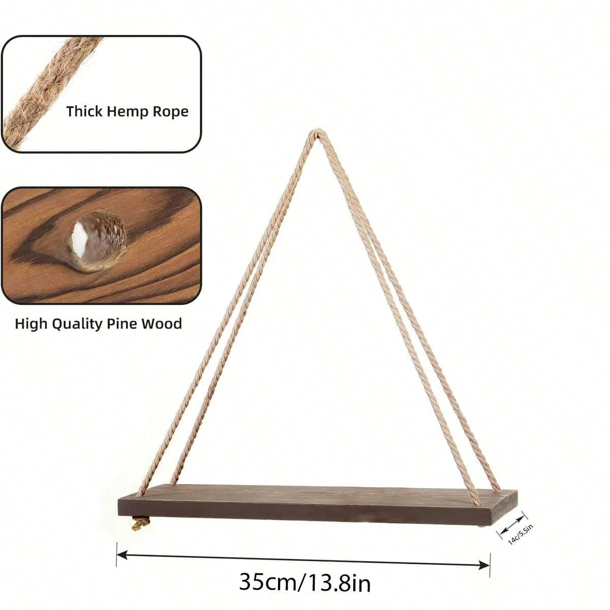 1PC Wooden Hanging Wall Shelve